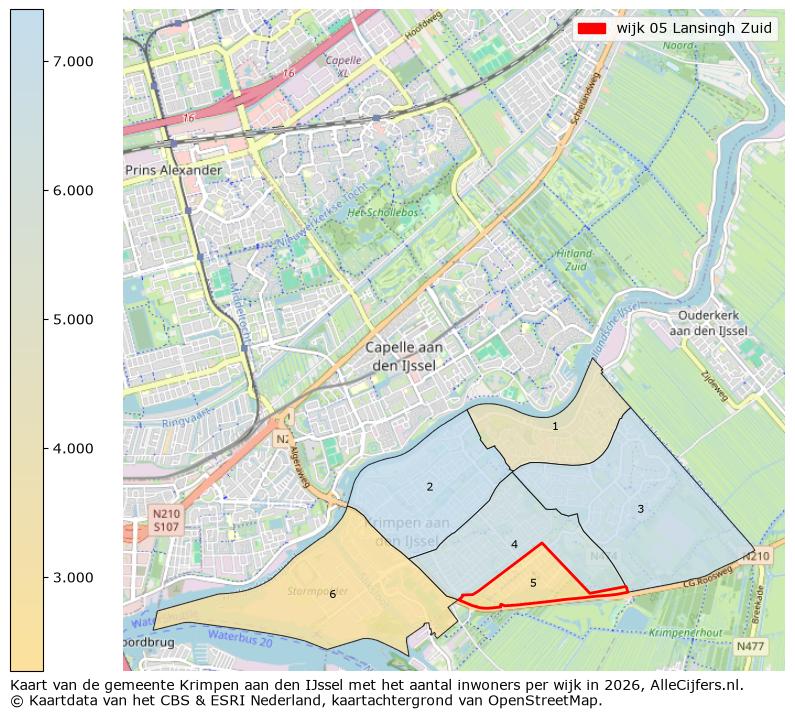 Afbeelding van de wijk Lansingh-Zuid op de kaart.