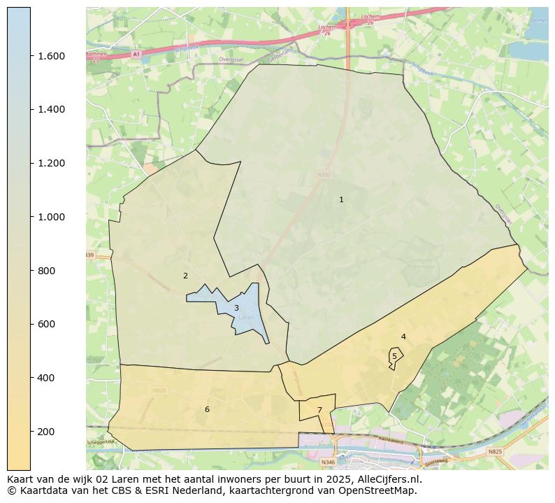 Afbeelding van de wijk Laren op de kaart.