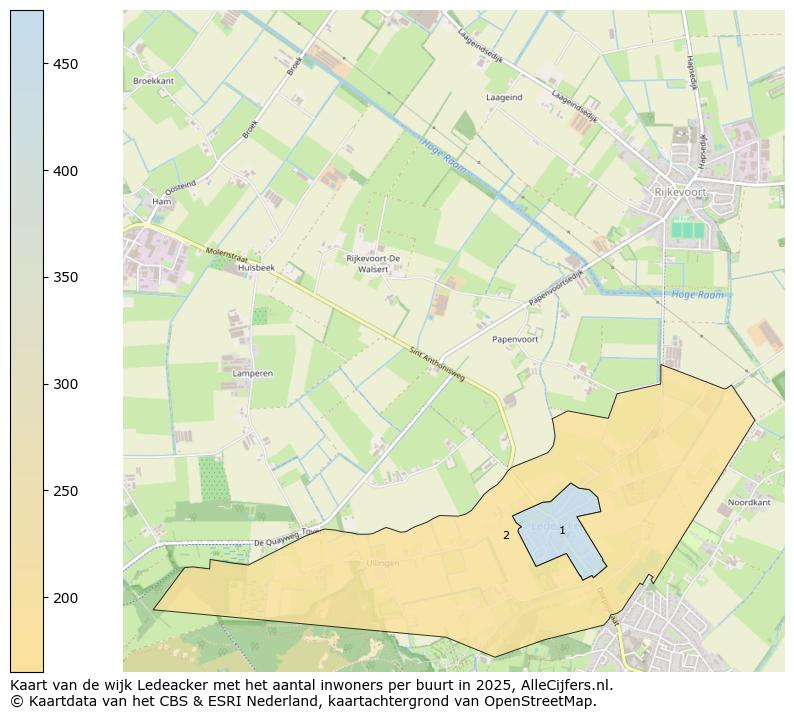 Afbeelding van de wijk Ledeacker op de kaart.