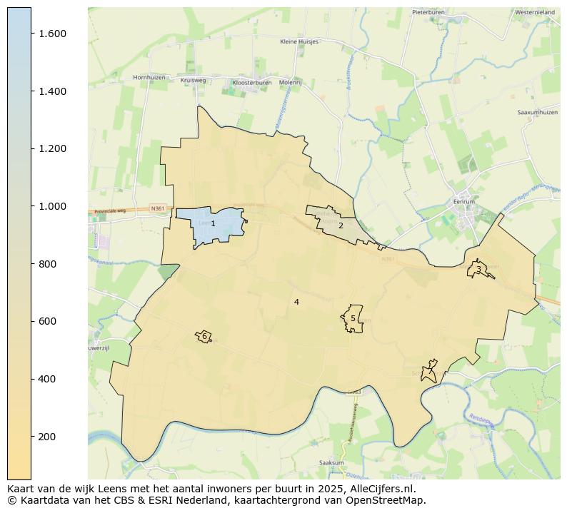 Afbeelding van de wijk Leens op de kaart.