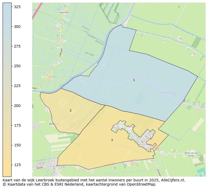 Afbeelding van de wijk Leerbroek buitengebied op de kaart.