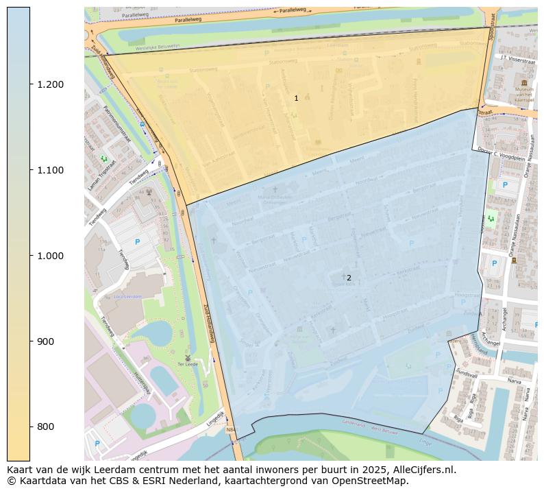 Afbeelding van de wijk Leerdam centrum op de kaart.