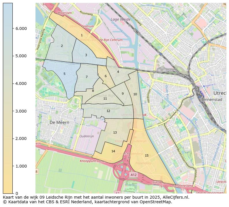 Afbeelding van de wijk Leidsche Rijn op de kaart.