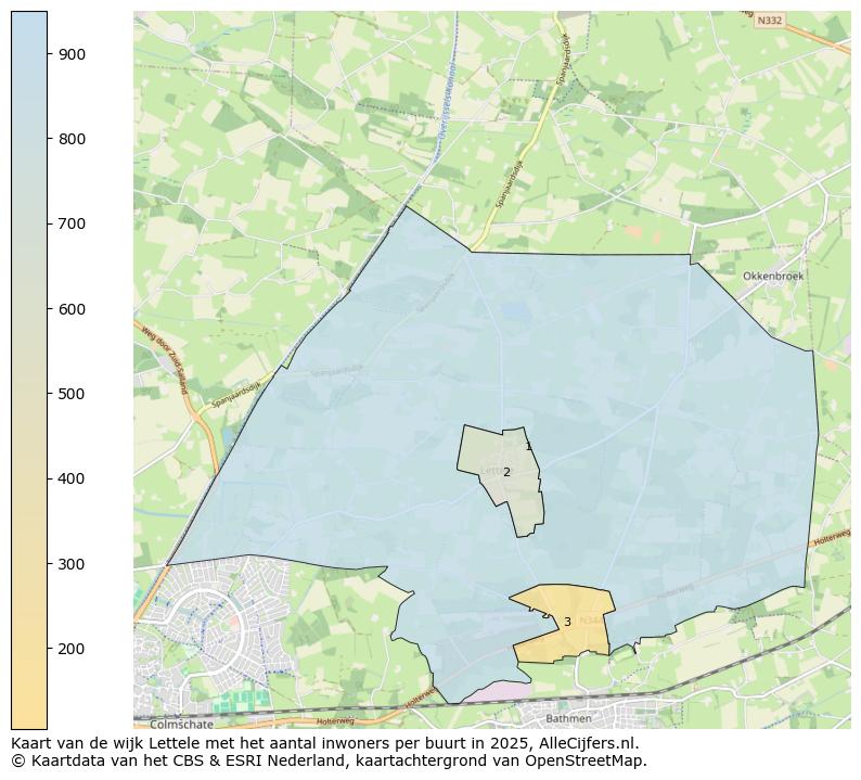 Afbeelding van de wijk Lettele op de kaart.