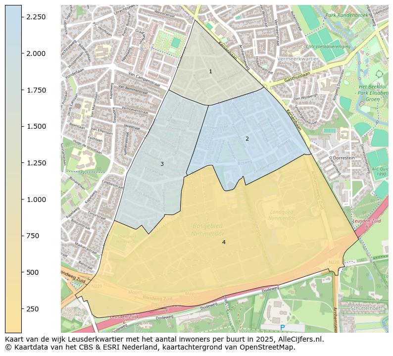 Afbeelding van de wijk Leusderkwartier op de kaart.