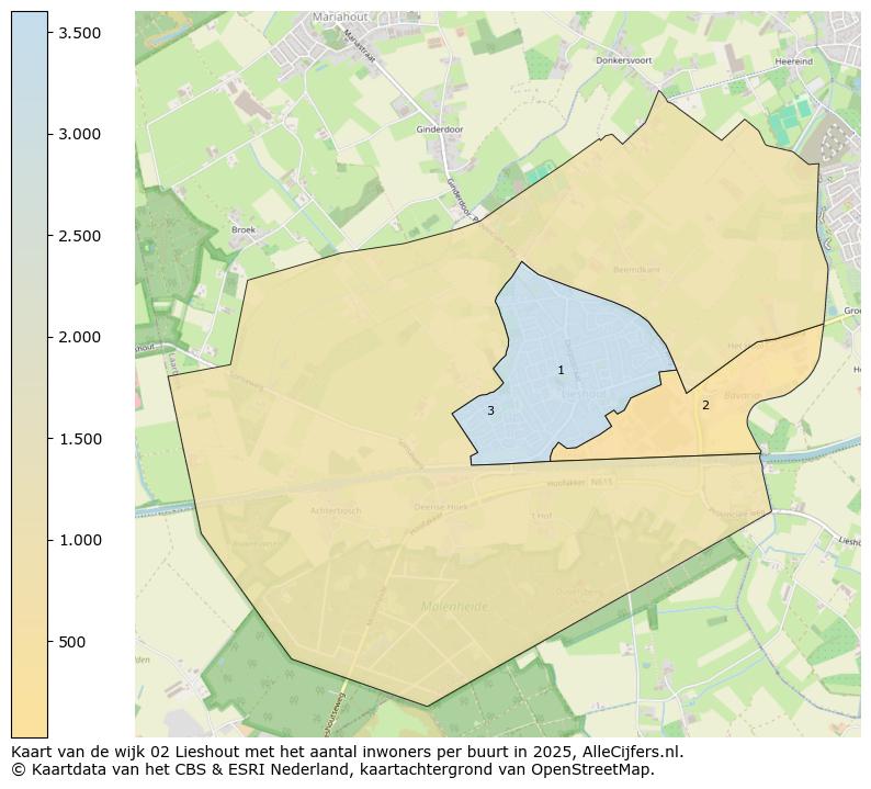 Afbeelding van de wijk Lieshout op de kaart.