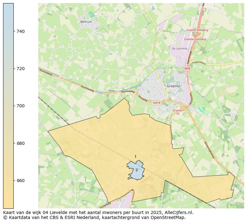 Afbeelding van de wijk Lievelde op de kaart.