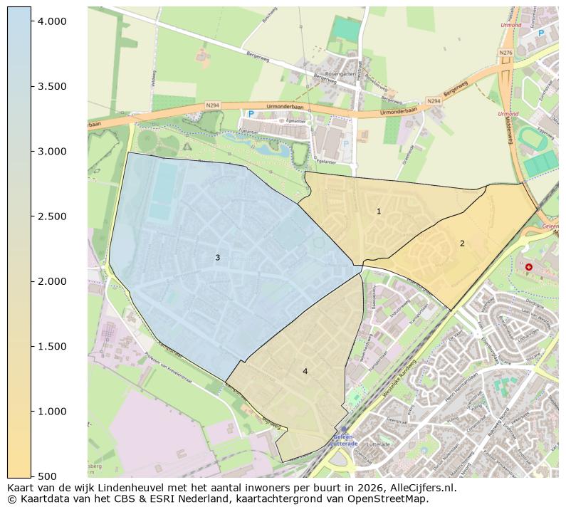 Afbeelding van de wijk Lindenheuvel op de kaart.