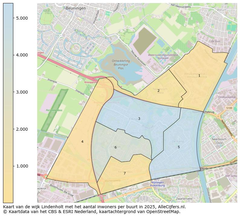 Afbeelding van de wijk Lindenholt op de kaart.