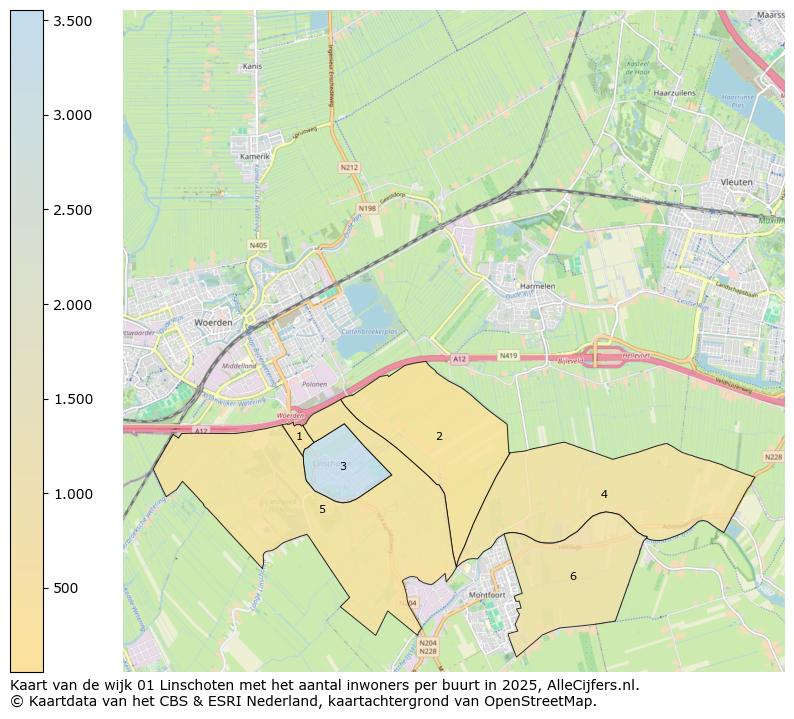 Afbeelding van de wijk Linschoten op de kaart.