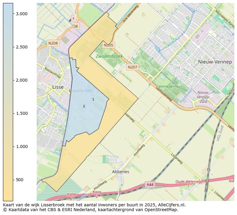 Afbeelding van de wijk Lisserbroek op de kaart.