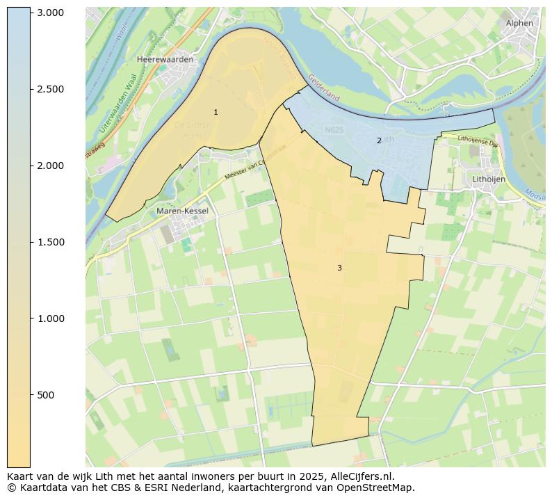 Afbeelding van de wijk Lith op de kaart.