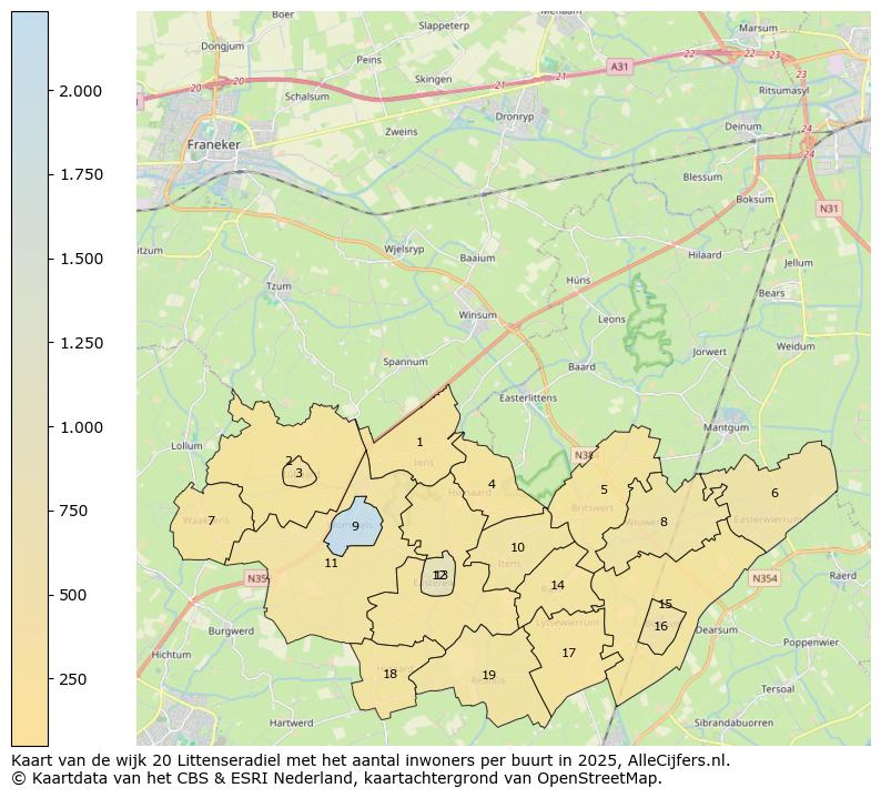 Afbeelding van de wijk Littenseradiel op de kaart.