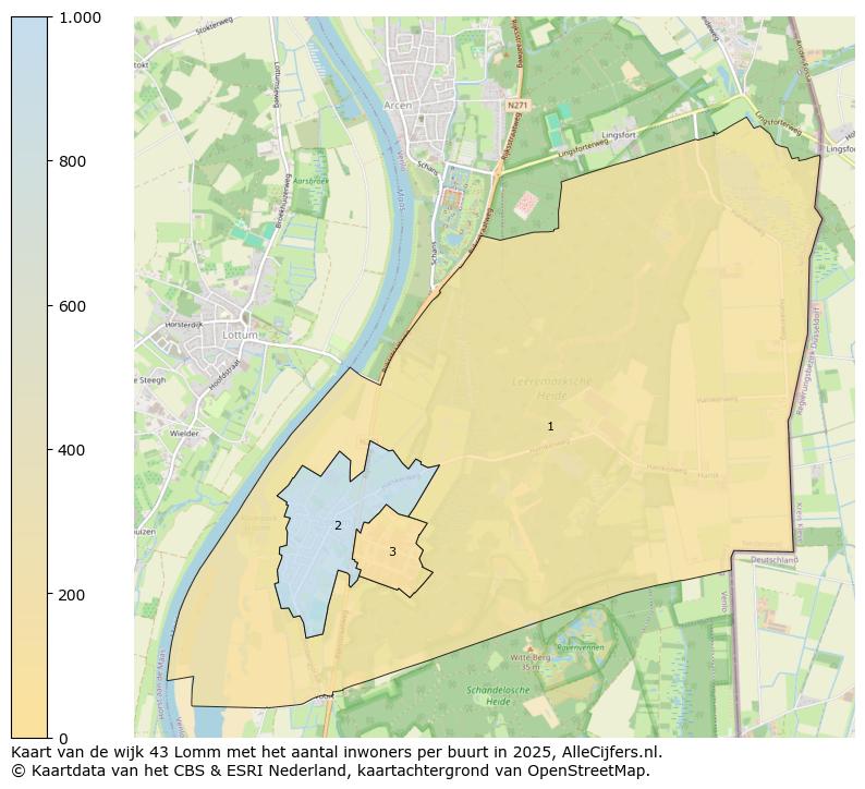 Afbeelding van de wijk Lomm op de kaart.
