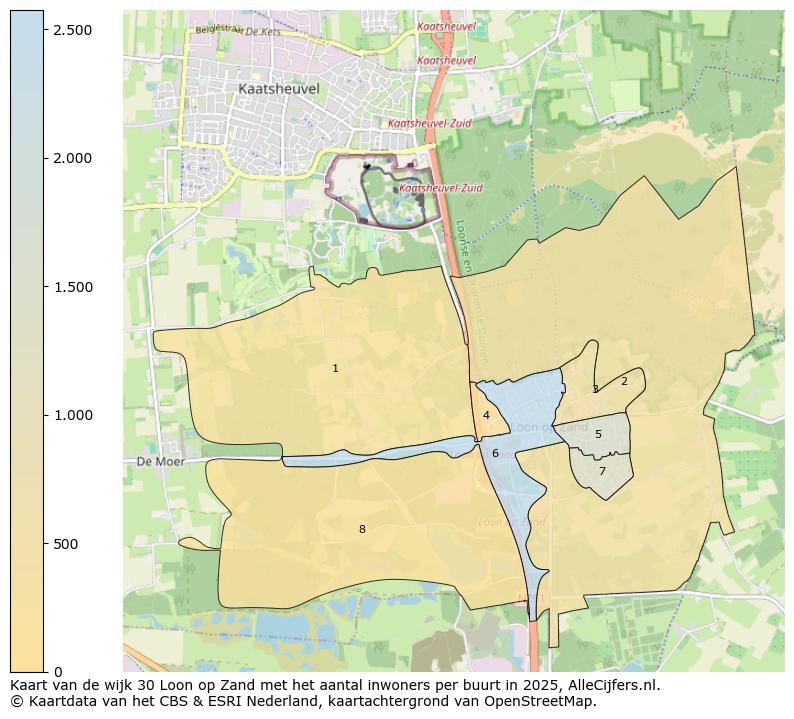 Afbeelding van de wijk Loon op Zand op de kaart.