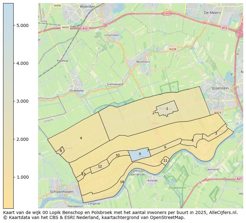 Afbeelding van de wijk Lopik Benschop en Polsbroek op de kaart.