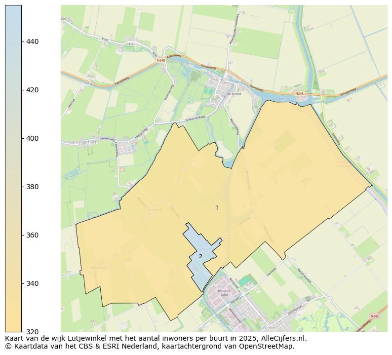 Afbeelding van de wijk Lutjewinkel op de kaart.