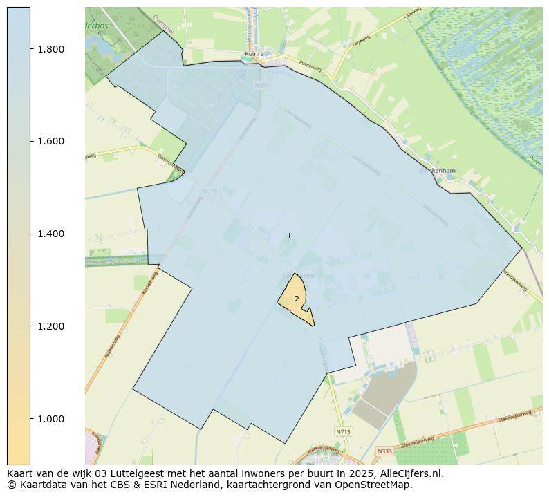 Afbeelding van de wijk Luttelgeest op de kaart.