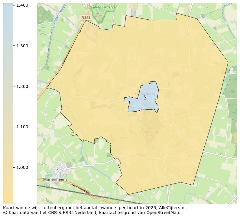 Afbeelding van de wijk Luttenberg op de kaart.