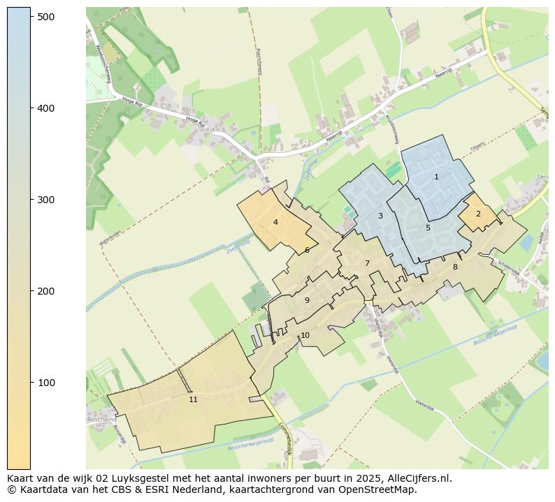 Afbeelding van de wijk Luyksgestel op de kaart.