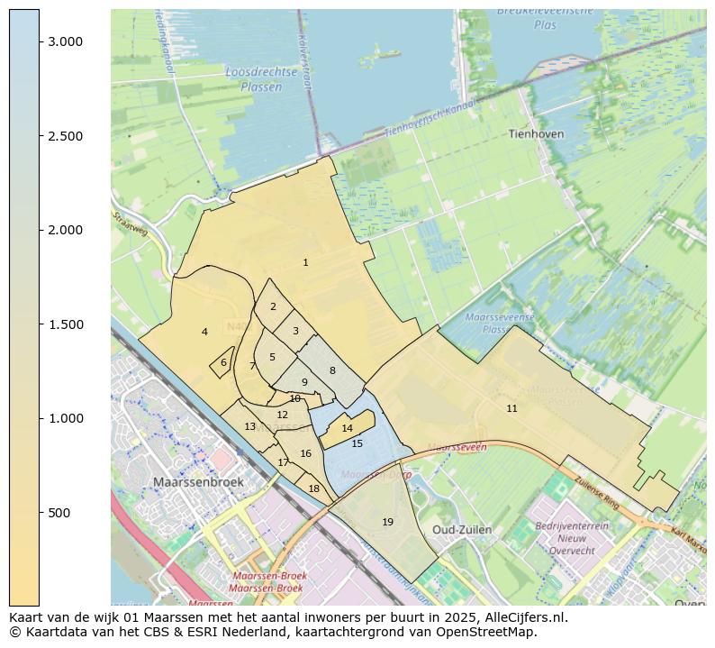 Afbeelding van de wijk Maarssen op de kaart.