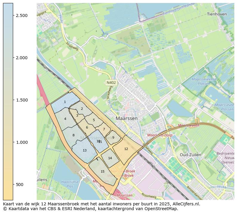 Afbeelding van de wijk Maarssenbroek op de kaart.