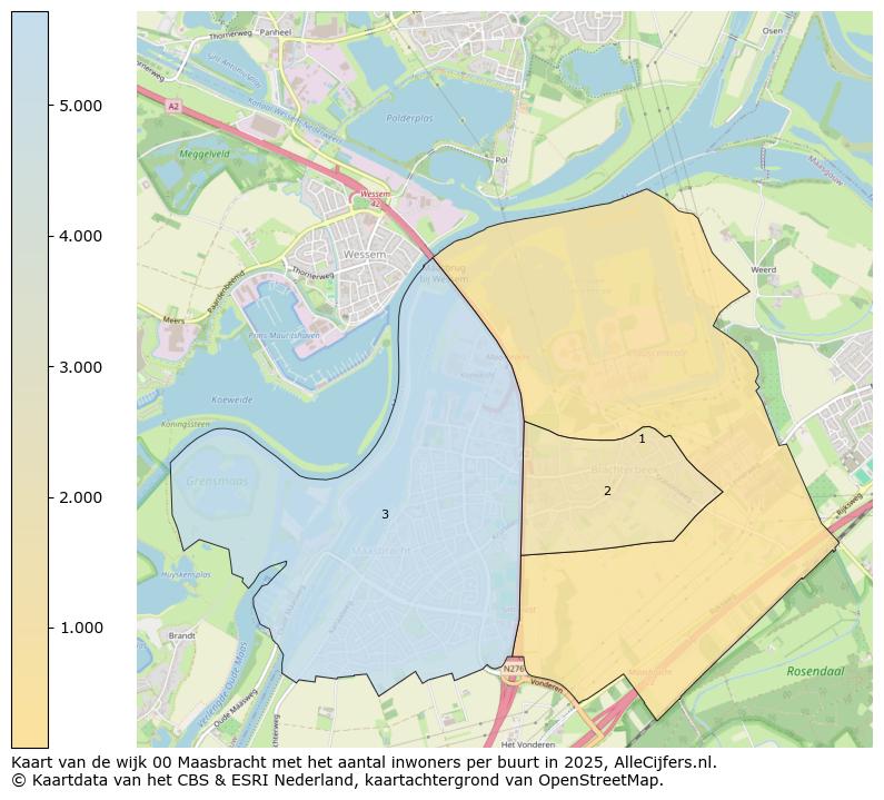 Afbeelding van de wijk Maasbracht op de kaart.