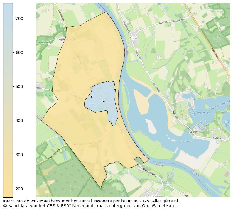 Afbeelding van de wijk Maashees op de kaart.