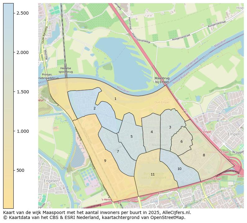 Afbeelding van de wijk Maaspoort op de kaart.