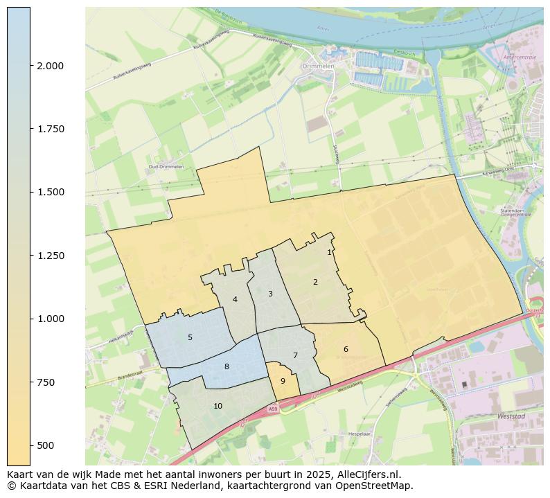 Afbeelding van de wijk Made op de kaart.