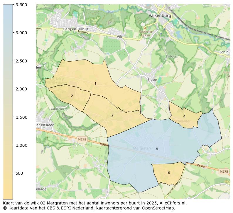 Afbeelding van de wijk Margraten op de kaart.