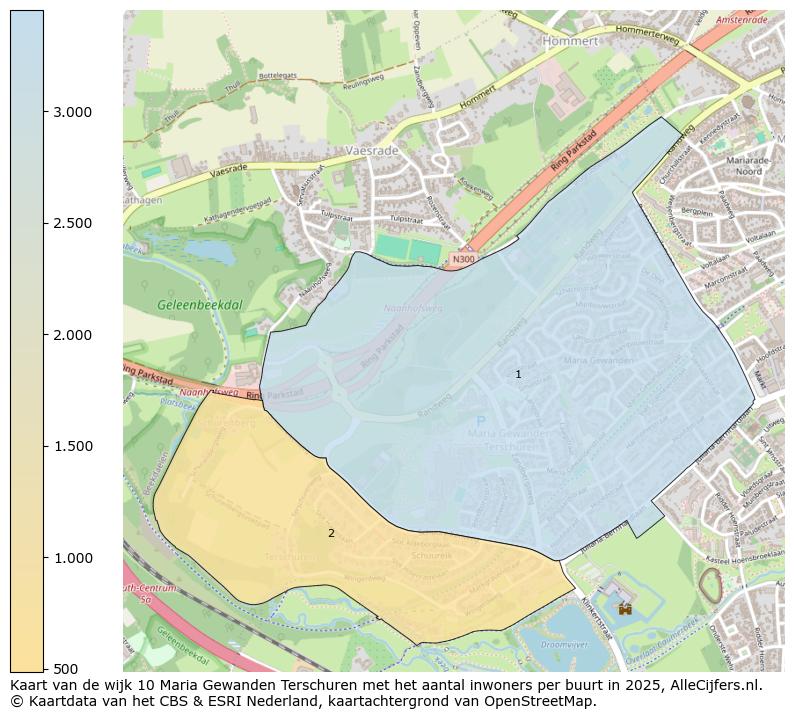 Afbeelding van de wijk Maria Gewanden - Terschuren op de kaart.