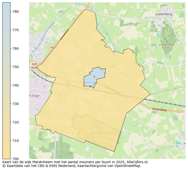 Afbeelding van de wijk Mariënheem op de kaart.