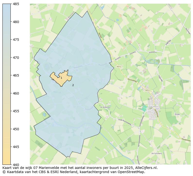 Afbeelding van de wijk Marienvelde op de kaart.