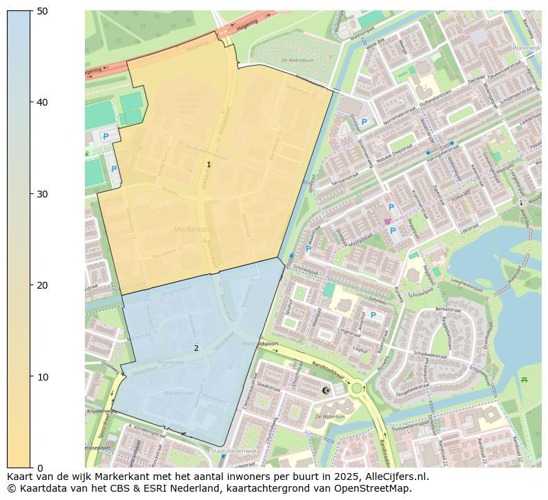 Afbeelding van de wijk Markerkant op de kaart.
