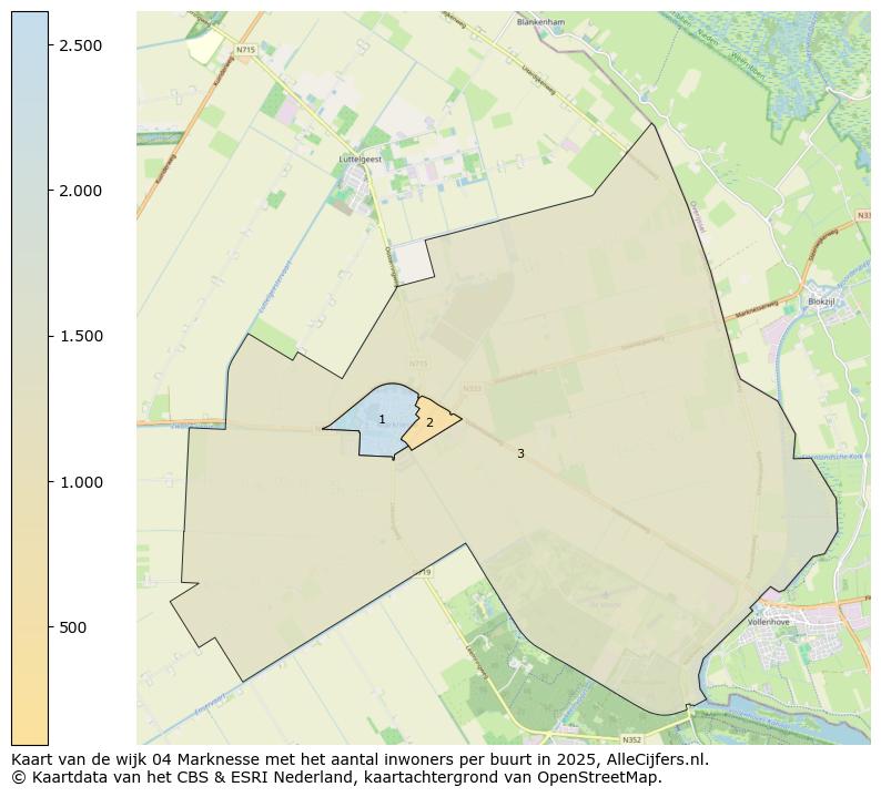 Afbeelding van de wijk Marknesse op de kaart.