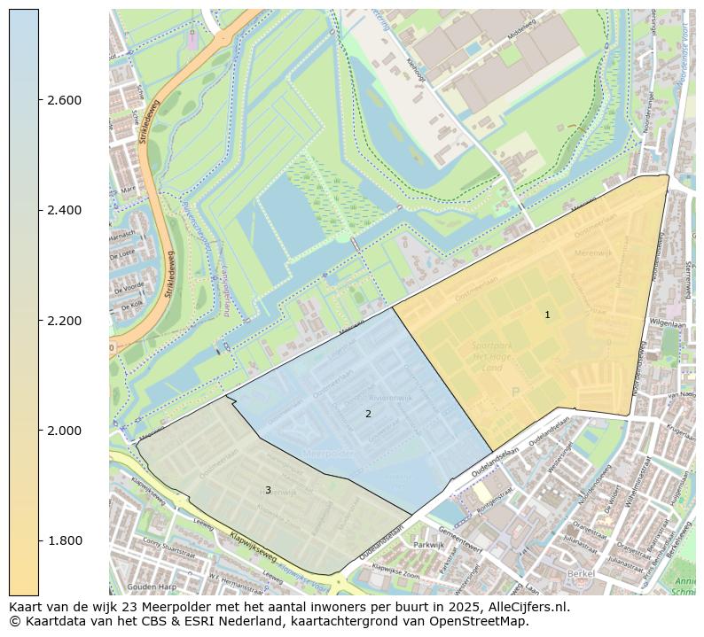 Afbeelding van de wijk Meerpolder op de kaart.
