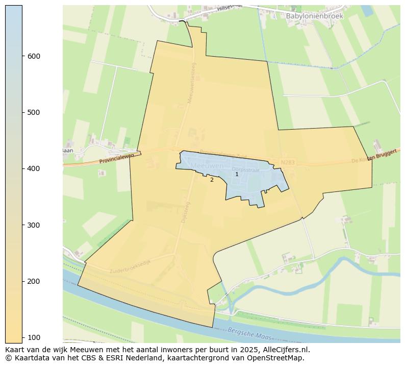 Afbeelding van de wijk Meeuwen op de kaart.