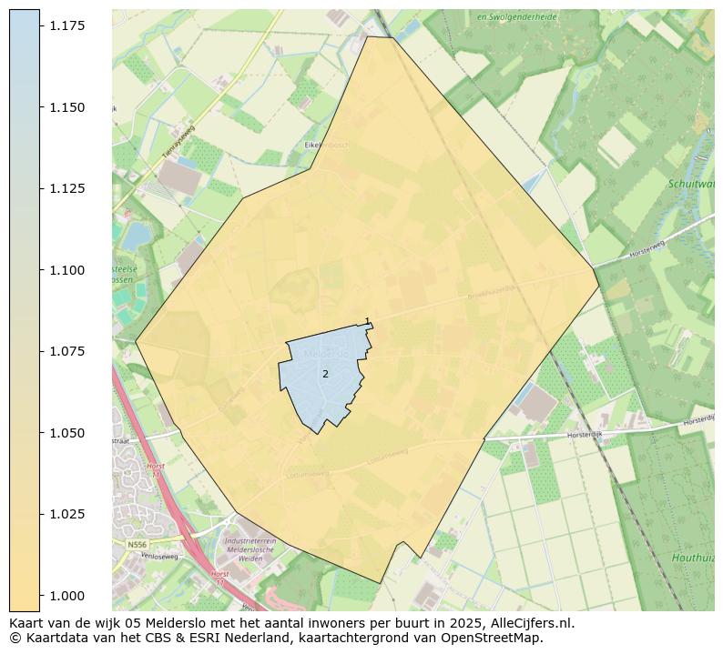 Afbeelding van de wijk Melderslo op de kaart.
