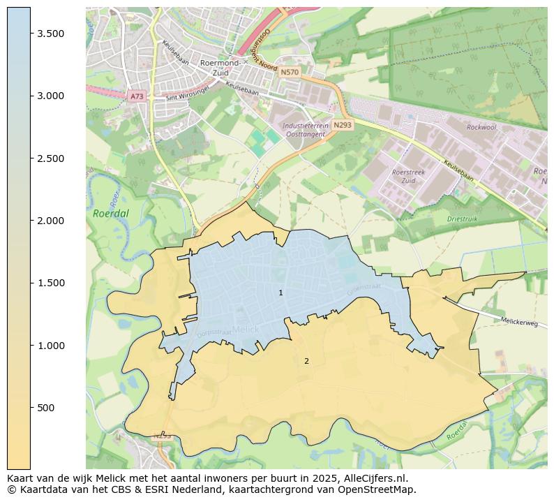 Afbeelding van de wijk Melick op de kaart.