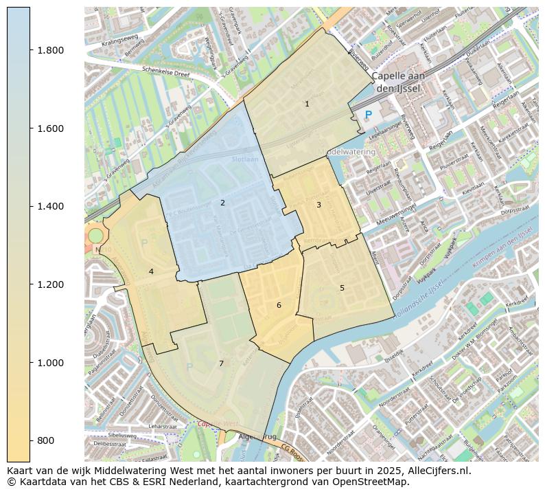 Afbeelding van de wijk Middelwatering West op de kaart.