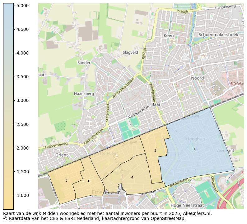 Afbeelding van de wijk Midden woongebied op de kaart.
