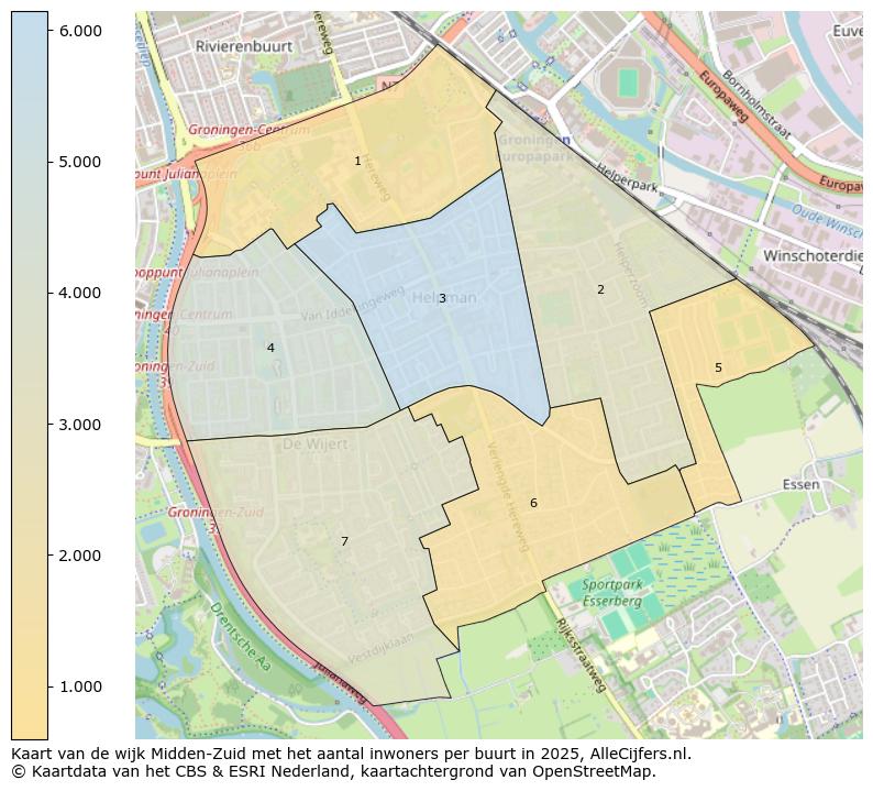 Afbeelding van de wijk Midden-Zuid op de kaart.