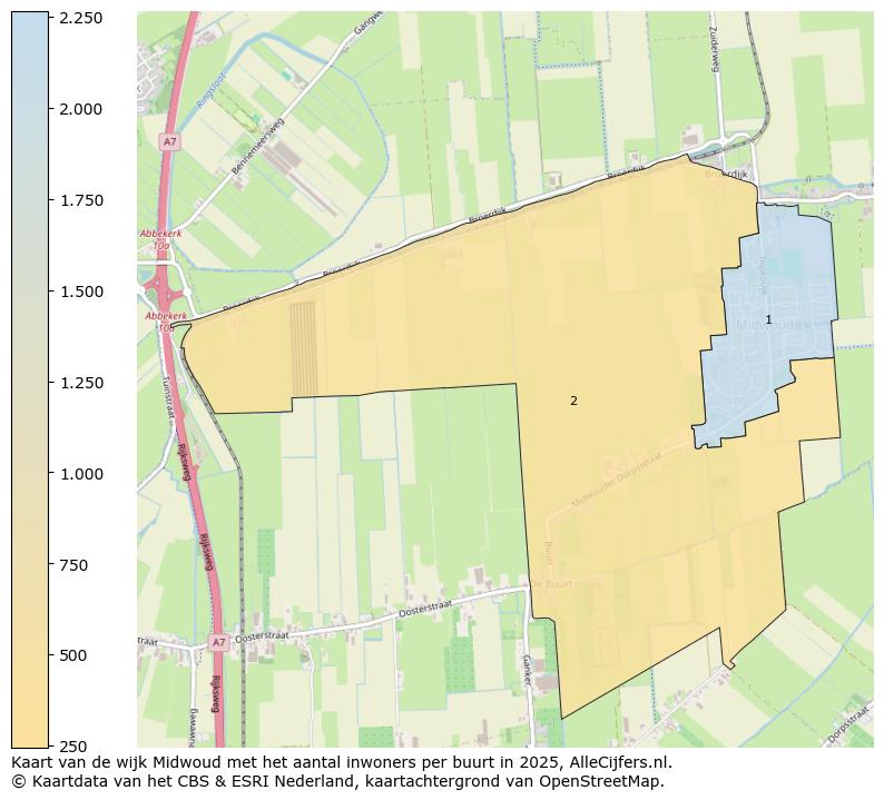 Afbeelding van de wijk Midwoud op de kaart.