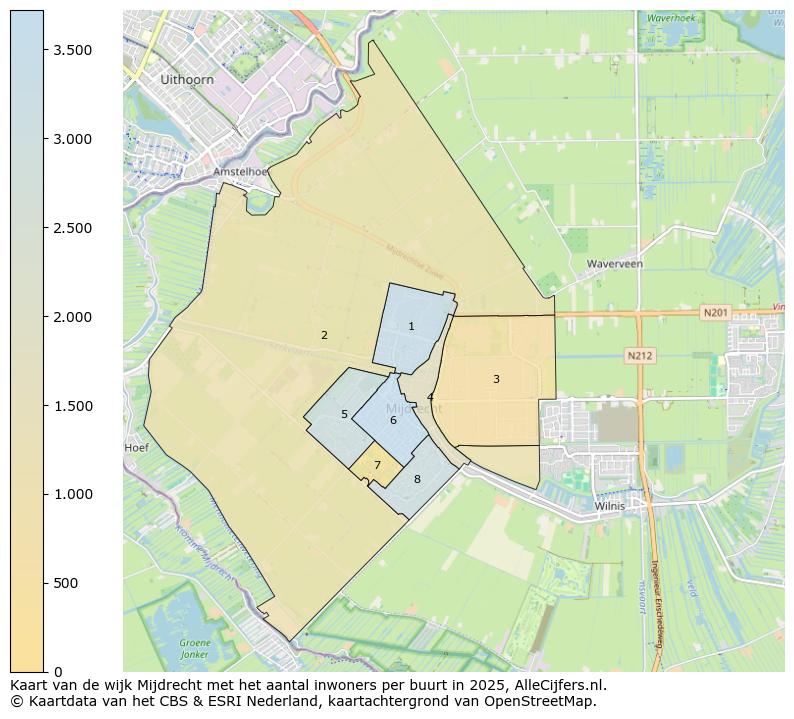 Afbeelding van de wijk Mijdrecht op de kaart.