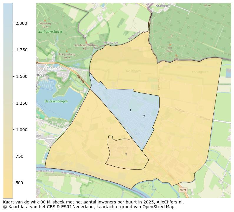 Afbeelding van de wijk Milsbeek op de kaart.