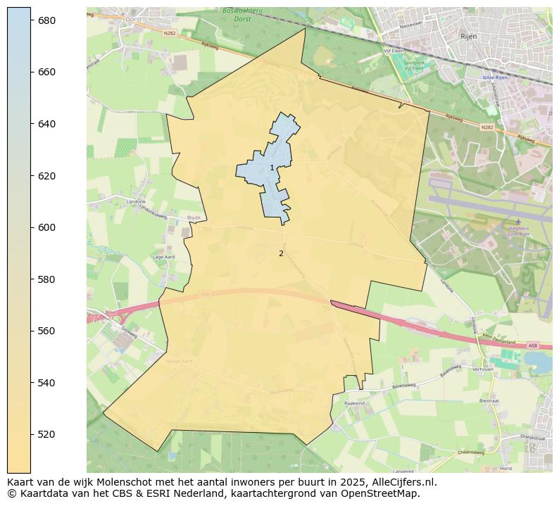 Afbeelding van de wijk Molenschot op de kaart.