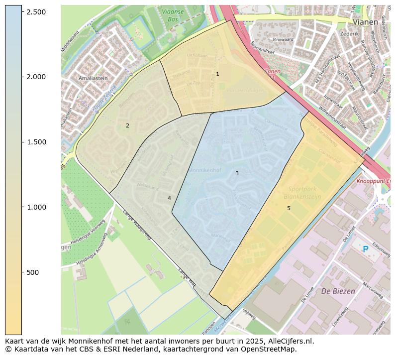 Afbeelding van de wijk Monnikenhof op de kaart.