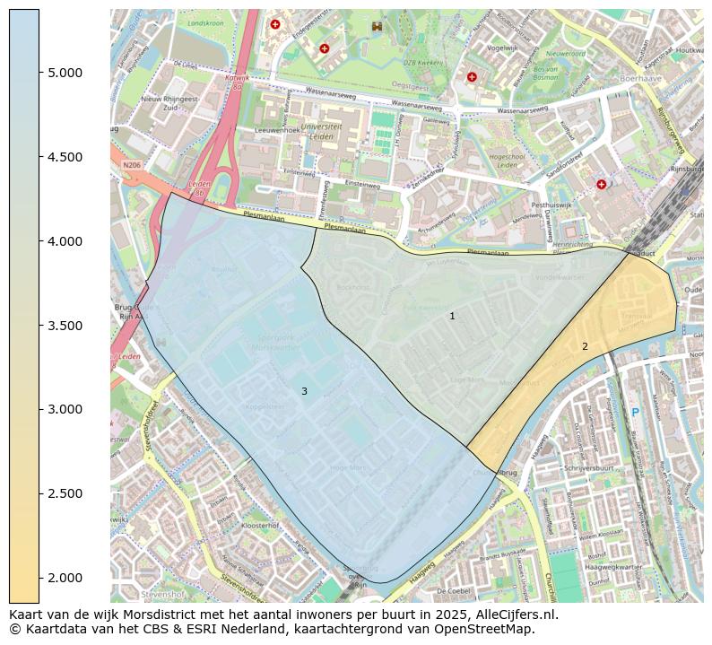 Afbeelding van de wijk Morsdistrict op de kaart.