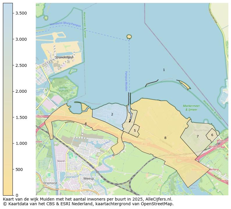 Afbeelding van de wijk Muiden op de kaart.